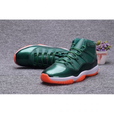 Nike Erkek Air Jordan 11 Miami Hurricanes Pe Koyu Yeşil Basketbol Ayakkabısı Türkiye - BRDT5ZC6